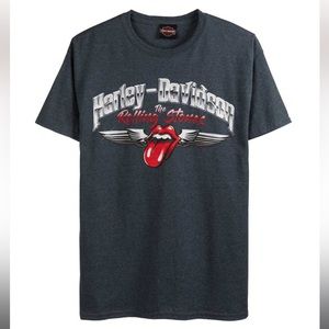 Harley-Davidson® Men's Rolling Stones Chrome Wings Short Sleeve Crew Tee - Gray